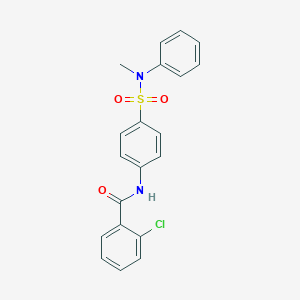 molecular formula C20H17ClN2O3S B319051 2-chloro-N-[4-[methyl(phenyl)sulfamoyl]phenyl]benzamide 