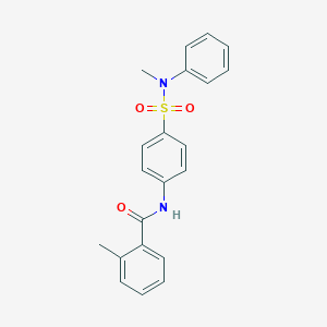 molecular formula C21H20N2O3S B319062 2-methyl-N-{4-[(methylanilino)sulfonyl]phenyl}benzamide 