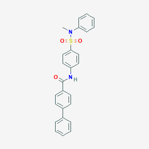 molecular formula C26H22N2O3S B319070 N-(4-{[methyl(phenyl)amino]sulfonyl}phenyl)-4-biphenylcarboxamide 