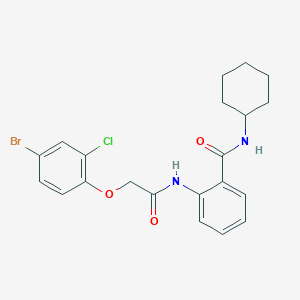 molecular formula C21H22BrClN2O3 B319073 2-{[(4-bromo-2-chlorophenoxy)acetyl]amino}-N-cyclohexylbenzamide 