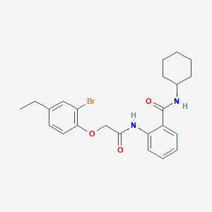 molecular formula C23H27BrN2O3 B319075 2-{[(2-bromo-4-ethylphenoxy)acetyl]amino}-N-cyclohexylbenzamide 