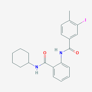 molecular formula C21H23IN2O2 B319076 N-[2-(cyclohexylcarbamoyl)phenyl]-3-iodo-4-methylbenzamide 