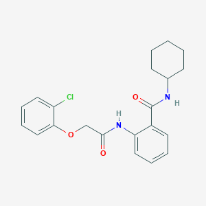 molecular formula C21H23ClN2O3 B319078 2-{[(2-chlorophenoxy)acetyl]amino}-N-cyclohexylbenzamide 
