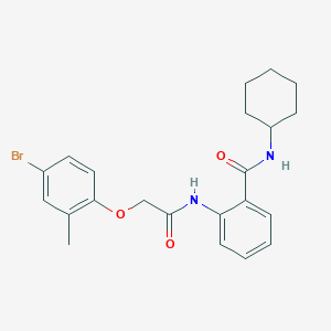 molecular formula C22H25BrN2O3 B319080 2-{[(4-bromo-2-methylphenoxy)acetyl]amino}-N-cyclohexylbenzamide 