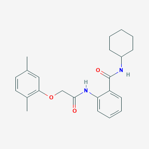 molecular formula C23H28N2O3 B319081 N-cyclohexyl-2-{[(2,5-dimethylphenoxy)acetyl]amino}benzamide 