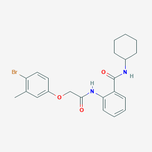 molecular formula C22H25BrN2O3 B319082 2-{[(4-bromo-3-methylphenoxy)acetyl]amino}-N-cyclohexylbenzamide 