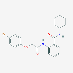 molecular formula C21H23BrN2O3 B319085 2-{[(4-bromophenoxy)acetyl]amino}-N-cyclohexylbenzamide 