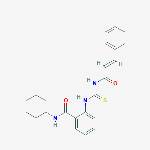 molecular formula C24H27N3O2S B319087 N-cyclohexyl-2-[({[3-(4-methylphenyl)acryloyl]amino}carbothioyl)amino]benzamide 