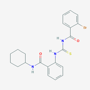molecular formula C21H22BrN3O2S B319088 2-bromo-N-{[2-(cyclohexylcarbamoyl)phenyl]carbamothioyl}benzamide 