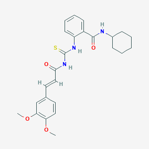N-cyclohexyl-2-[({[3-(3,4-dimethoxyphenyl)acryloyl]amino}carbothioyl)amino]benzamide