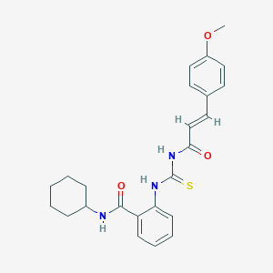 molecular formula C24H27N3O3S B319092 N-cyclohexyl-2-[({[3-(4-methoxyphenyl)acryloyl]amino}carbothioyl)amino]benzamide 
