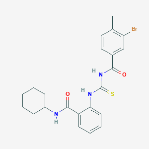 molecular formula C22H24BrN3O2S B319095 3-bromo-N-{[2-(cyclohexylcarbamoyl)phenyl]carbamothioyl}-4-methylbenzamide 