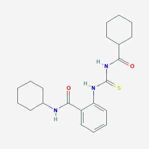 molecular formula C21H29N3O2S B319097 N-cyclohexyl-2-({[(cyclohexylcarbonyl)amino]carbothioyl}amino)benzamide 