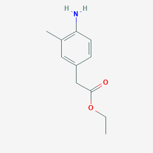 molecular formula C11H15NO2 B3190988 Ethyl 4-amino-3-methylphenylacetate CAS No. 50712-56-6