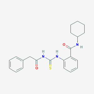molecular formula C22H25N3O2S B319099 N-cyclohexyl-2-{[(phenylacetyl)carbamothioyl]amino}benzamide 
