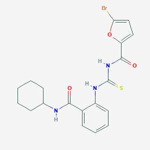 molecular formula C19H20BrN3O3S B319100 2-({[(5-bromo-2-furoyl)amino]carbothioyl}amino)-N-cyclohexylbenzamide 