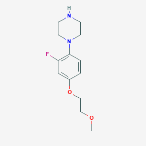 molecular formula C13H19FN2O2 B3191047 Piperazine, 1-[2-fluoro-4-(2-methoxyethoxy)phenyl]- CAS No. 515160-73-3