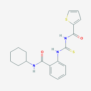 molecular formula C19H21N3O2S2 B319111 N-cyclohexyl-2-({[(2-thienylcarbonyl)amino]carbothioyl}amino)benzamide 