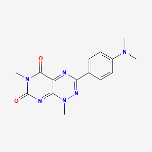 molecular formula C15H16N6O2 B3191156 1,6-Dimethyl-3-[4-(dimethylamino)phenyl]pyrimido[5,4-e][1,2,4]triazine-5,7(1H,6H)-dione CAS No. 52199-06-1