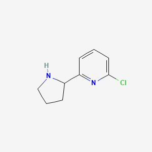 molecular formula C9H11ClN2 B3191191 2-Chloro-6-(pyrrolidin-2-YL)pyridine CAS No. 524674-59-7