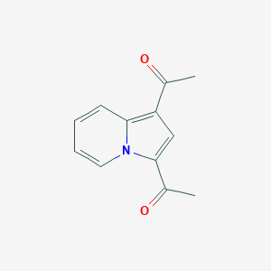 molecular formula C12H11NO2 B3191206 1-(1-Acetylindolizin-3-yl)ethanone CAS No. 525-42-8