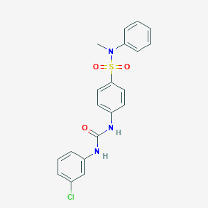 molecular formula C20H18ClN3O3S B319127 4-{[(3-chloroanilino)carbonyl]amino}-N-methyl-N-phenylbenzenesulfonamide 