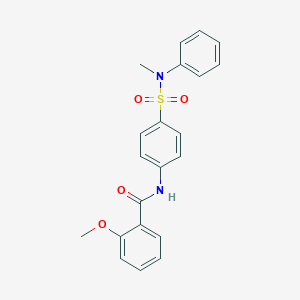molecular formula C21H20N2O4S B319128 2-methoxy-N-{4-[(methylanilino)sulfonyl]phenyl}benzamide 