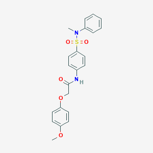 molecular formula C22H22N2O5S B319130 2-(4-methoxyphenoxy)-N-{4-[(methylanilino)sulfonyl]phenyl}acetamide 