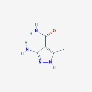 molecular formula C5H8N4O B3191389 3-amino-5-methyl-1H-pyrazole-4-carboxamide CAS No. 54184-81-5