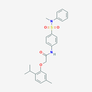 molecular formula C25H28N2O4S B319140 2-(2-isopropyl-5-methylphenoxy)-N-{4-[(methylanilino)sulfonyl]phenyl}acetamide 