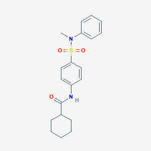 molecular formula C20H24N2O3S B319143 N-[4-[methyl(phenyl)sulfamoyl]phenyl]cyclohexanecarboxamide 