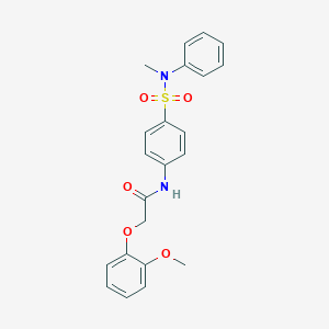 molecular formula C22H22N2O5S B319145 2-(2-methoxyphenoxy)-N-{4-[(methylanilino)sulfonyl]phenyl}acetamide 