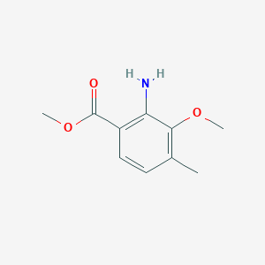 molecular formula C10H13NO3 B3191535 Methyl 2-amino-3-methoxy-4-methylbenzoate CAS No. 5544-24-1