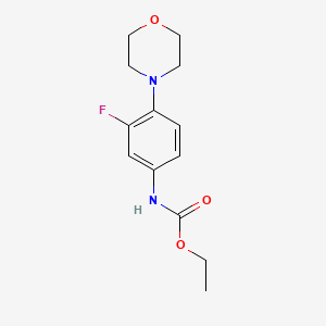 molecular formula C13H17FN2O3 B3191672 Carbamic acid, [3-fluoro-4-(4-morpholinyl)phenyl]-, ethyl ester CAS No. 565176-83-2