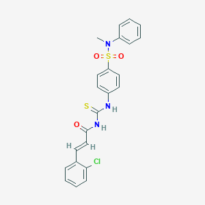 molecular formula C23H20ClN3O3S2 B319168 4-[({[3-(2-chlorophenyl)acryloyl]amino}carbothioyl)amino]-N-methyl-N-phenylbenzenesulfonamide 