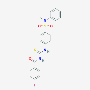molecular formula C21H18FN3O3S2 B319169 4-fluoro-N-({4-[methyl(phenyl)sulfamoyl]phenyl}carbamothioyl)benzamide 