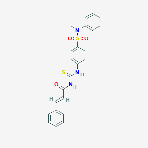 molecular formula C24H23N3O3S2 B319171 N-methyl-4-[({[3-(4-methylphenyl)acryloyl]amino}carbothioyl)amino]-N-phenylbenzenesulfonamide 