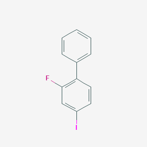 molecular formula C12H8FI B3191727 1,1'-Biphenyl, 2-fluoro-4-iodo- CAS No. 56985-88-7