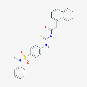molecular formula C26H23N3O3S2 B319173 N-methyl-4-({[(1-naphthylacetyl)amino]carbothioyl}amino)-N-phenylbenzenesulfonamide 