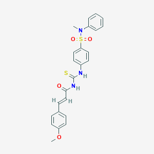 4-[({[3-(4-methoxyphenyl)acryloyl]amino}carbothioyl)amino]-N-methyl-N-phenylbenzenesulfonamide