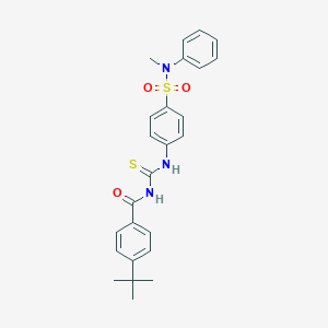molecular formula C25H27N3O3S2 B319176 4-tert-butyl-N-({4-[methyl(phenyl)sulfamoyl]phenyl}carbamothioyl)benzamide 