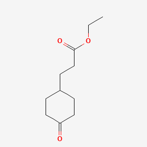 molecular formula C11H18O3 B3191808 Cyclohexanepropionic acid, 4-oxo-, ethyl ester CAS No. 58012-66-1