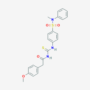 molecular formula C23H23N3O4S2 B319183 2-(4-methoxyphenyl)-N-({4-[methyl(phenyl)sulfamoyl]phenyl}carbamothioyl)acetamide 
