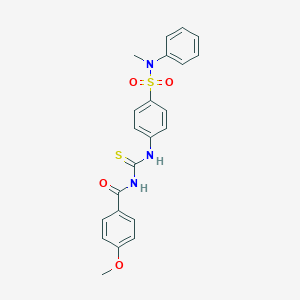 molecular formula C22H21N3O4S2 B319185 4-methoxy-N-({4-[methyl(phenyl)sulfamoyl]phenyl}carbamothioyl)benzamide 