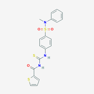 molecular formula C19H17N3O3S3 B319187 N-({4-[methyl(phenyl)sulfamoyl]phenyl}carbamothioyl)thiophene-2-carboxamide 