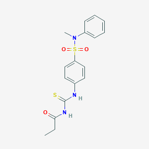 molecular formula C17H19N3O3S2 B319189 N-({4-[methyl(phenyl)sulfamoyl]phenyl}carbamothioyl)propanamide 