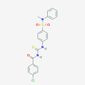 molecular formula C21H18ClN3O3S2 B319191 4-chloro-N-({4-[methyl(phenyl)sulfamoyl]phenyl}carbamothioyl)benzamide 