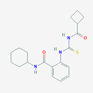 molecular formula C19H25N3O2S B319194 2-({[(cyclobutylcarbonyl)amino]carbothioyl}amino)-N-cyclohexylbenzamide 
