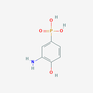 molecular formula C6H8NO4P B3191952 (3-Amino-4-hydroxyphenyl)phosphonic acid CAS No. 59785-86-3