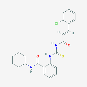 molecular formula C23H24ClN3O2S B319198 2-[({[3-(2-chlorophenyl)acryloyl]amino}carbothioyl)amino]-N-cyclohexylbenzamide 